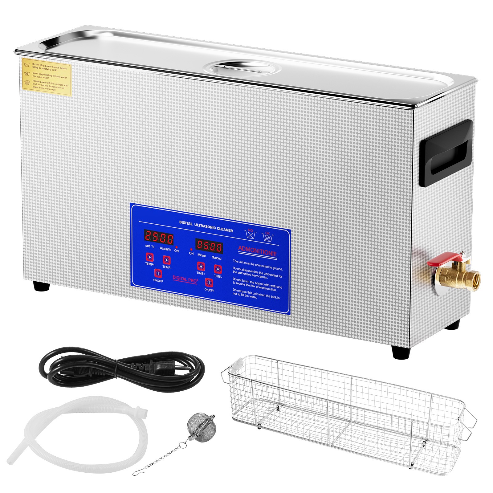 VEVOR Ultrasonic Cleaner with Timer Heating Machine Digital Sonic Cleaner SUS304
