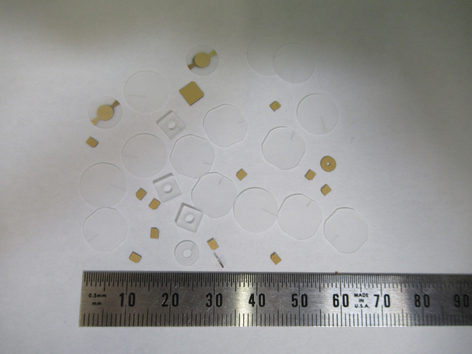 LOT BLANKS PIEZOELECTRIC QUARTZ CRYSTAL X-Y-CUT GOLD COATED PIEZO SENSOR AL-B-22