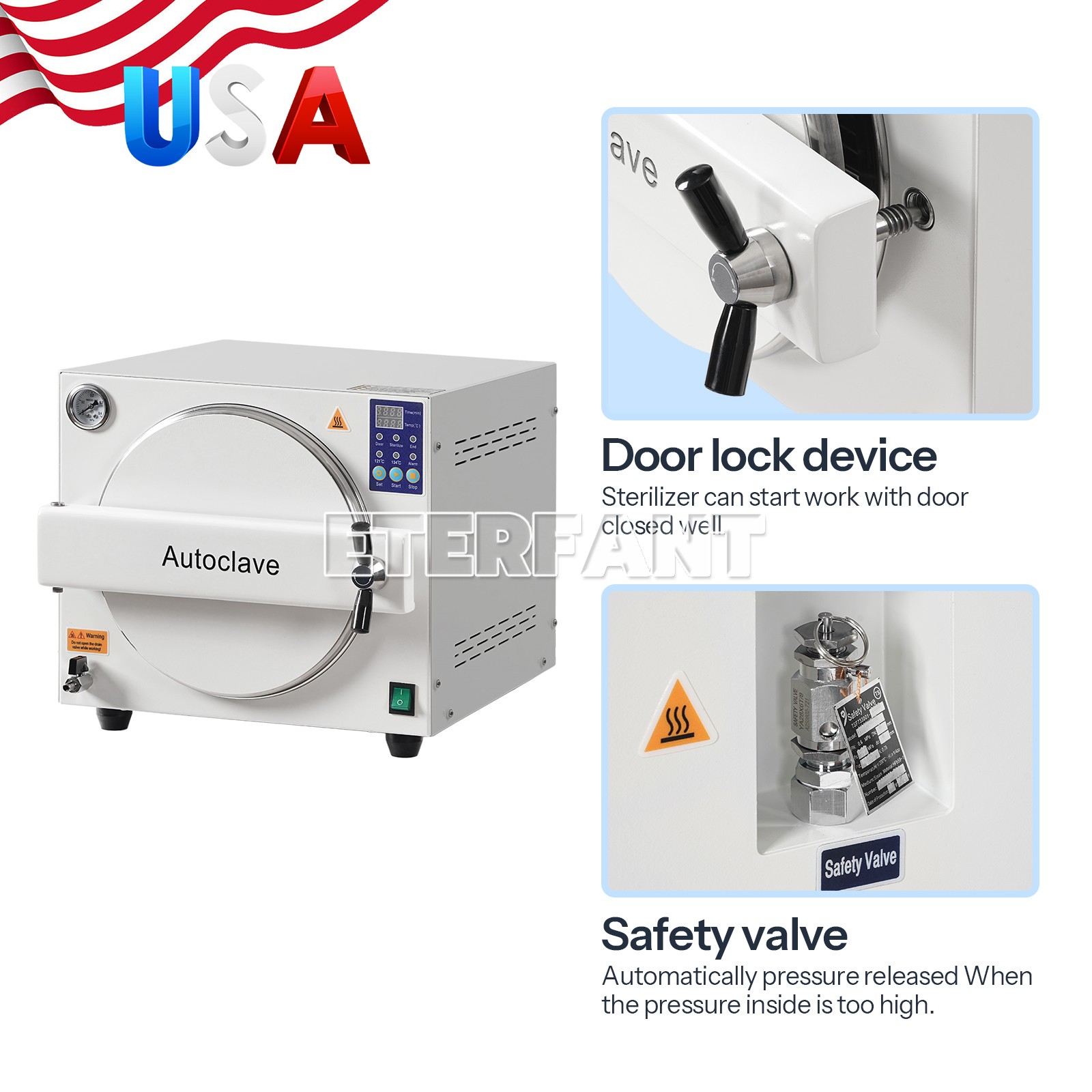 18/16L Dental Steam Sterilizer/Medical Autoclave+Drying/Vacuum Autoclave+Printer