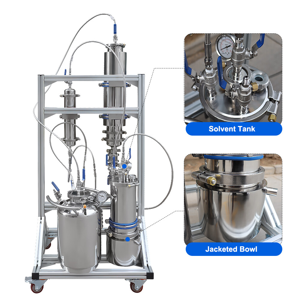 2LB Stainless Steel 304 Closed Loop Extractor 4*24″ Chamber + Removable Bracket