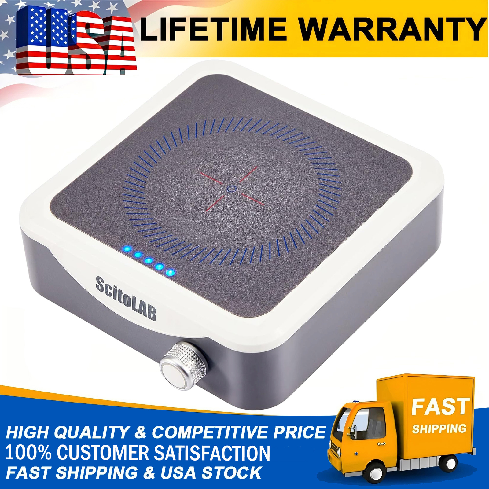 US Magnetic Stirrer Mixer 0-1600 RPM with Stir Bar Max 1000ml Stirring Capacity