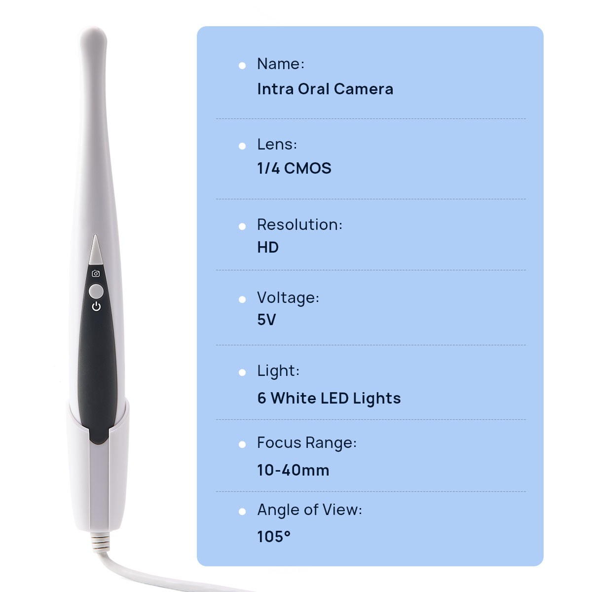 Dental Intraoral Camera 1/4 CMOS 13.0 Mega Pixels 6 LED light USB Oral Endoscope