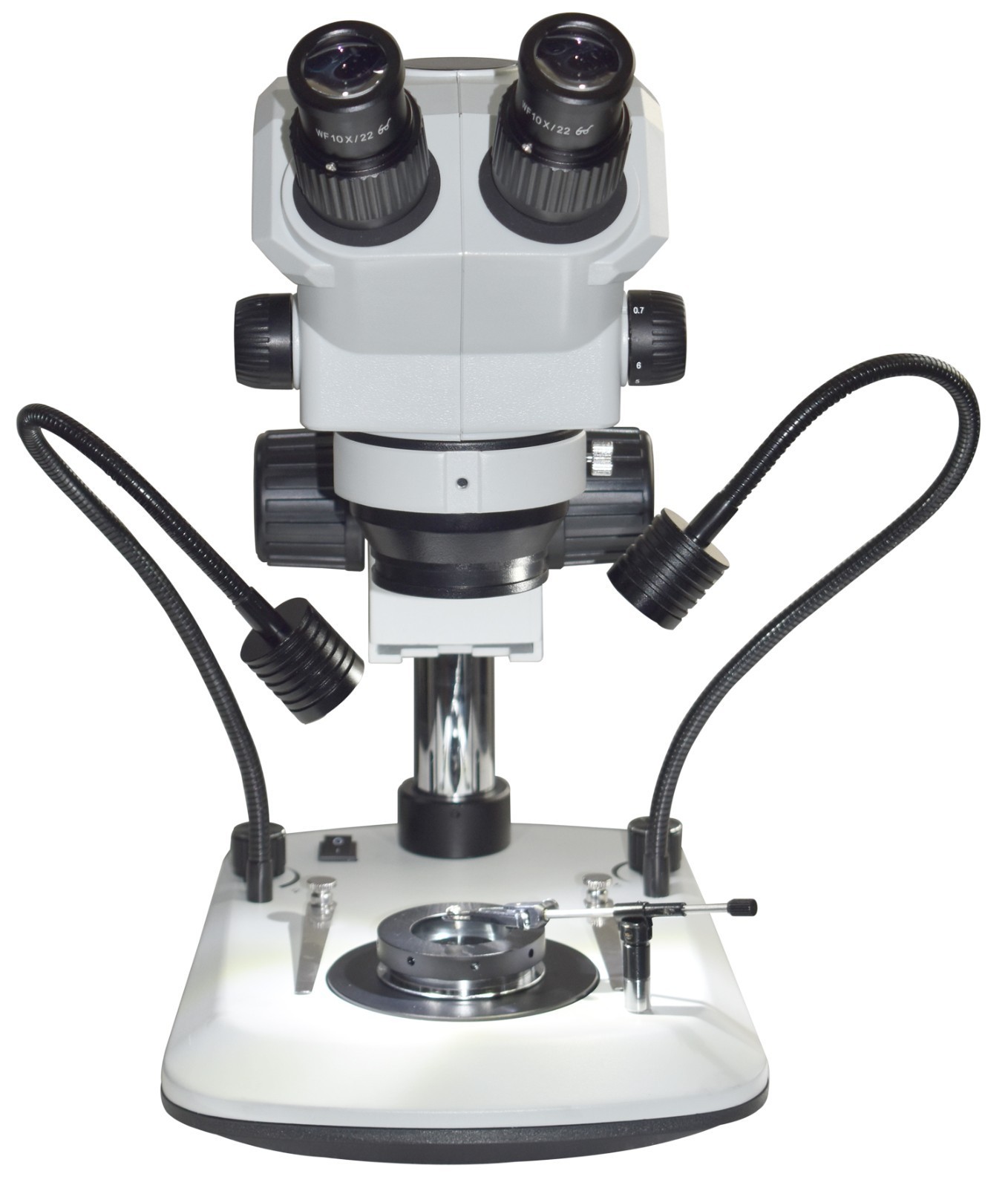Gemology Darkfield Stereo Microscope 7–60×, Zoom 1:9, 115mm WD, 22mm FOV
