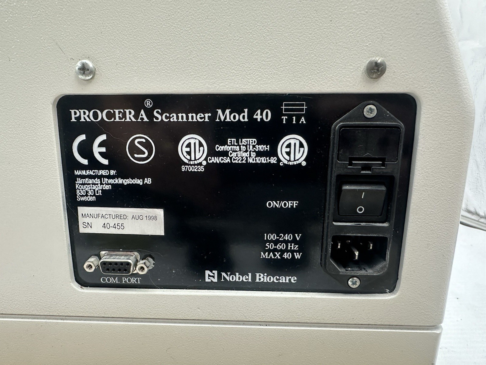 Nobel Biocare Procera Dental Lab Scanner Mod 40 With Case And Attachments *Read*