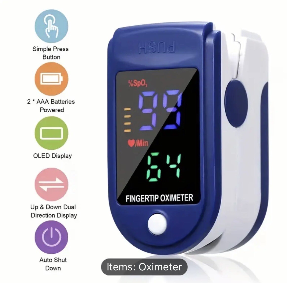 New Fingertip Pulse Oximeter LK87 With Strap And Belt Pouch