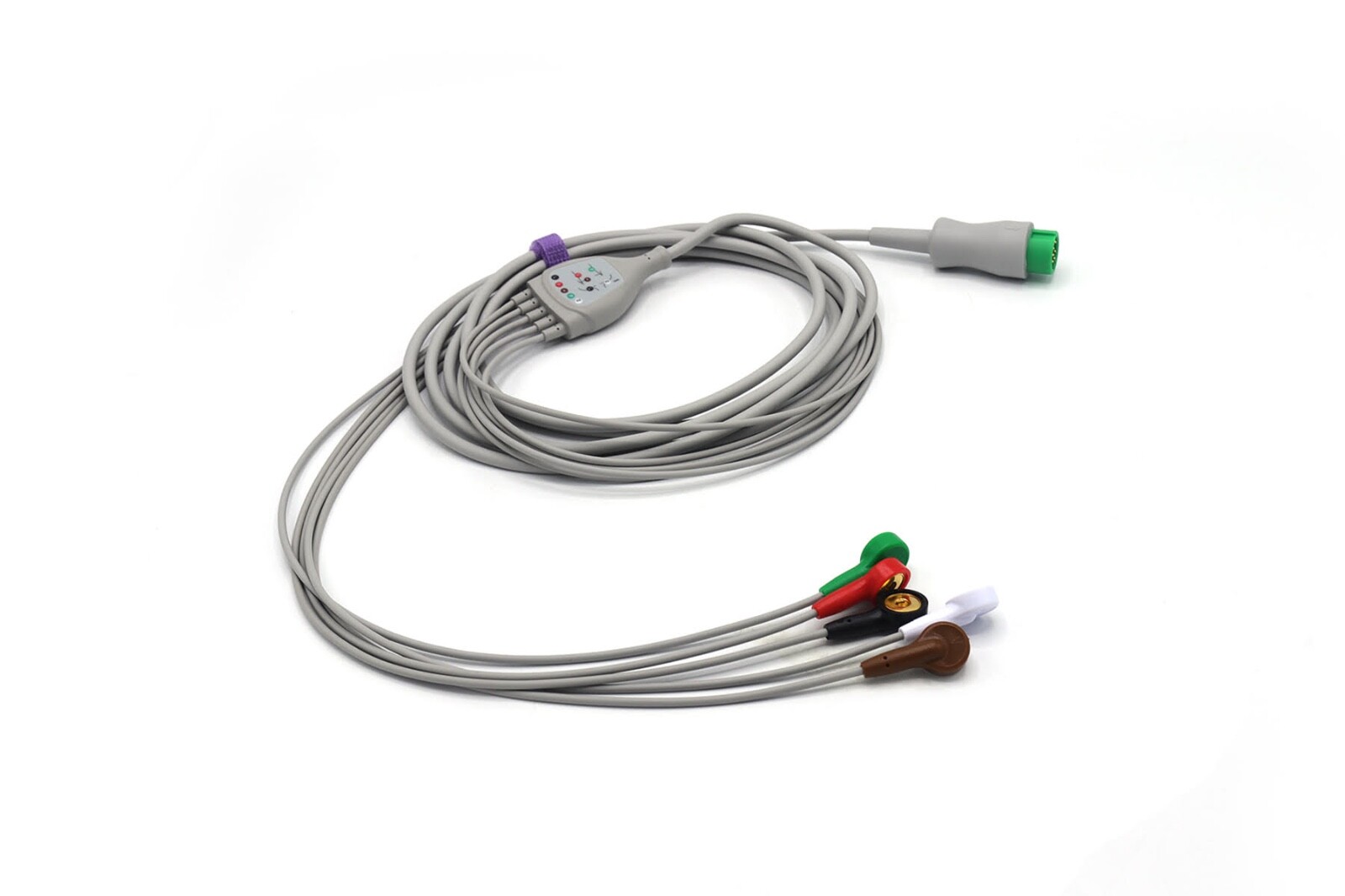 Mindray DPM7 DPM6 ECG Cable 12 Pin 5 Leads Snap Compatible – Same Day Shipping