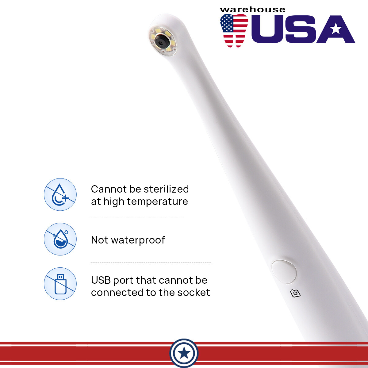 Dental Intraoral Camera USB Camera 13.0 Mega Pixels 6 LED Auto-focus Endoscope