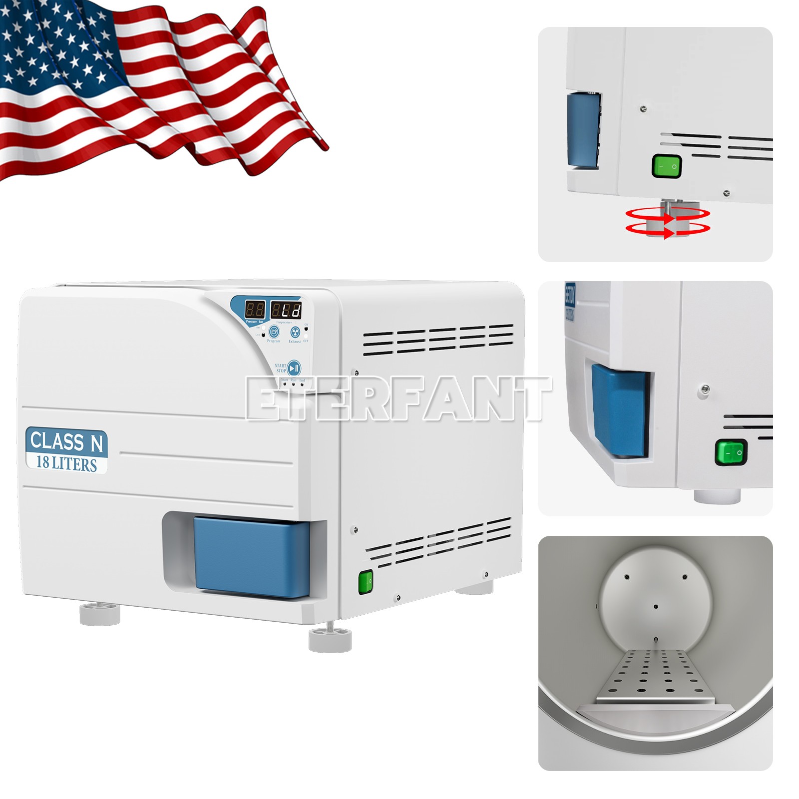 18/16L Dental Steam Sterilizer/Medical Autoclave+Drying/Vacuum Autoclave+Printer