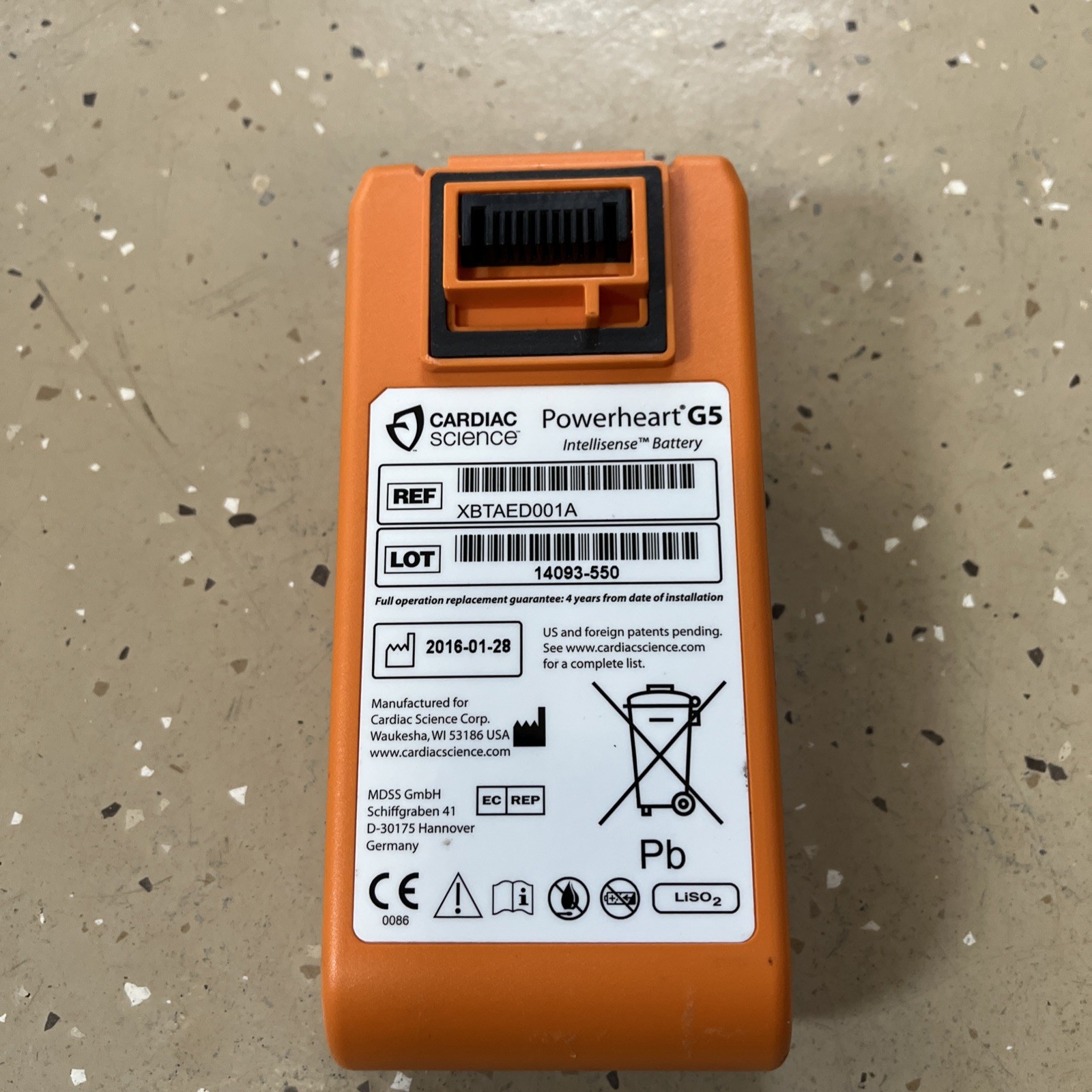 Cardiac Science Powerheart AED G5 Intellisense Battery XBTAED001A 25%