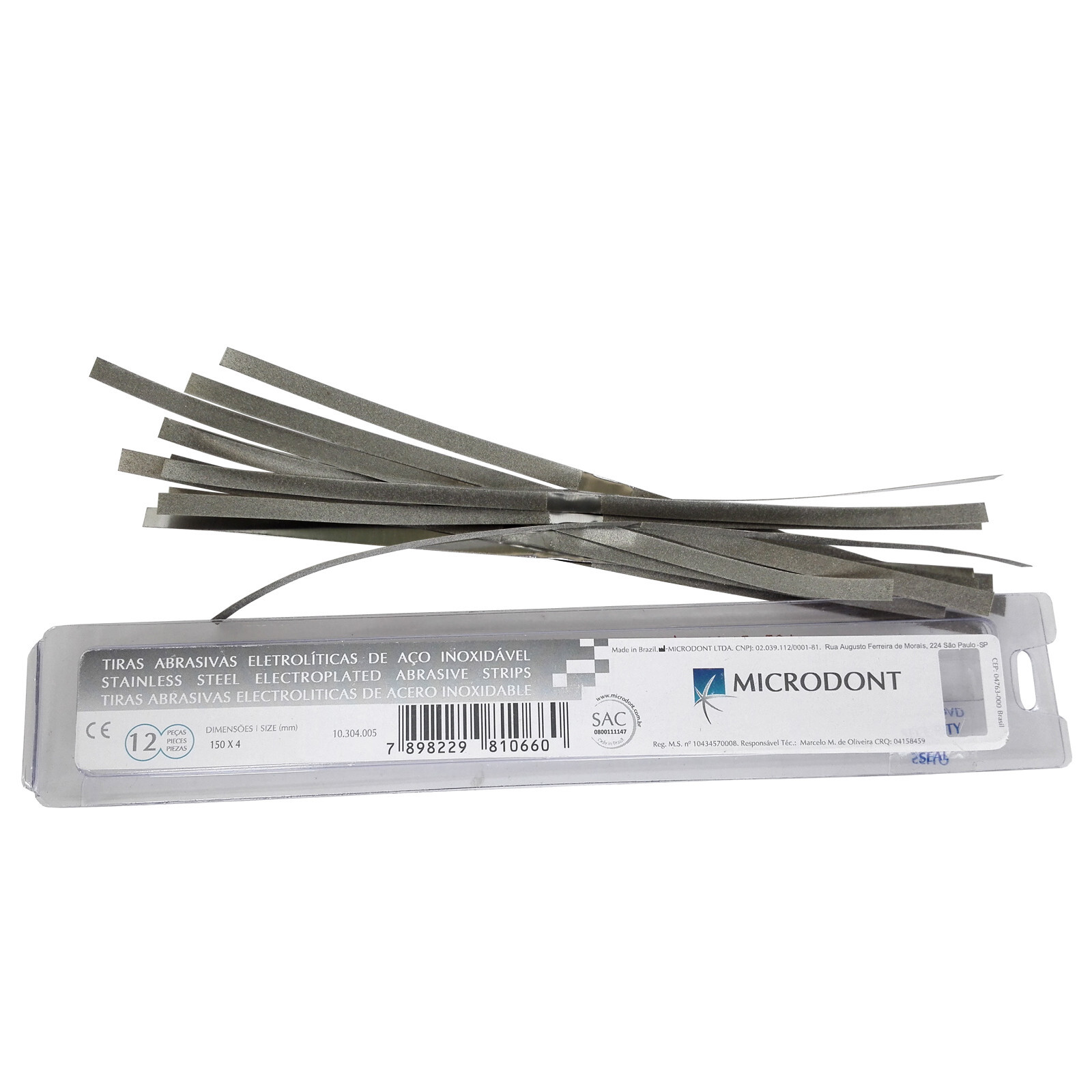 12Pcs Dental Microdont Stainless Steel Serrated Strips Coarse One-sided 4*150mm