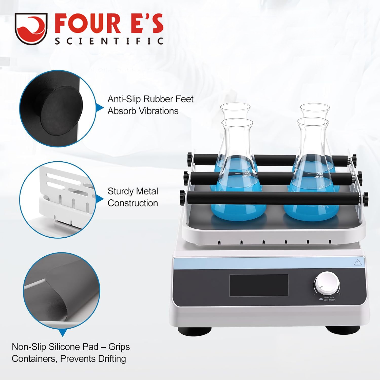 Lab Mixer Orbital Shaker Oscillator with 20mm Amplitude,Adjustable Speed Timer