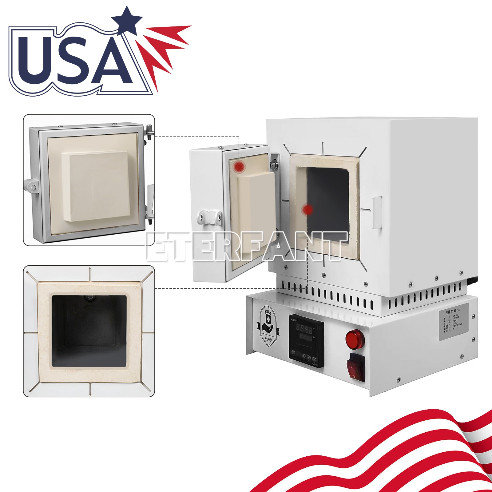 220V Mini Wax Burnout Furnace High Temperature Wax Muffle Oven 2000W 1100℃