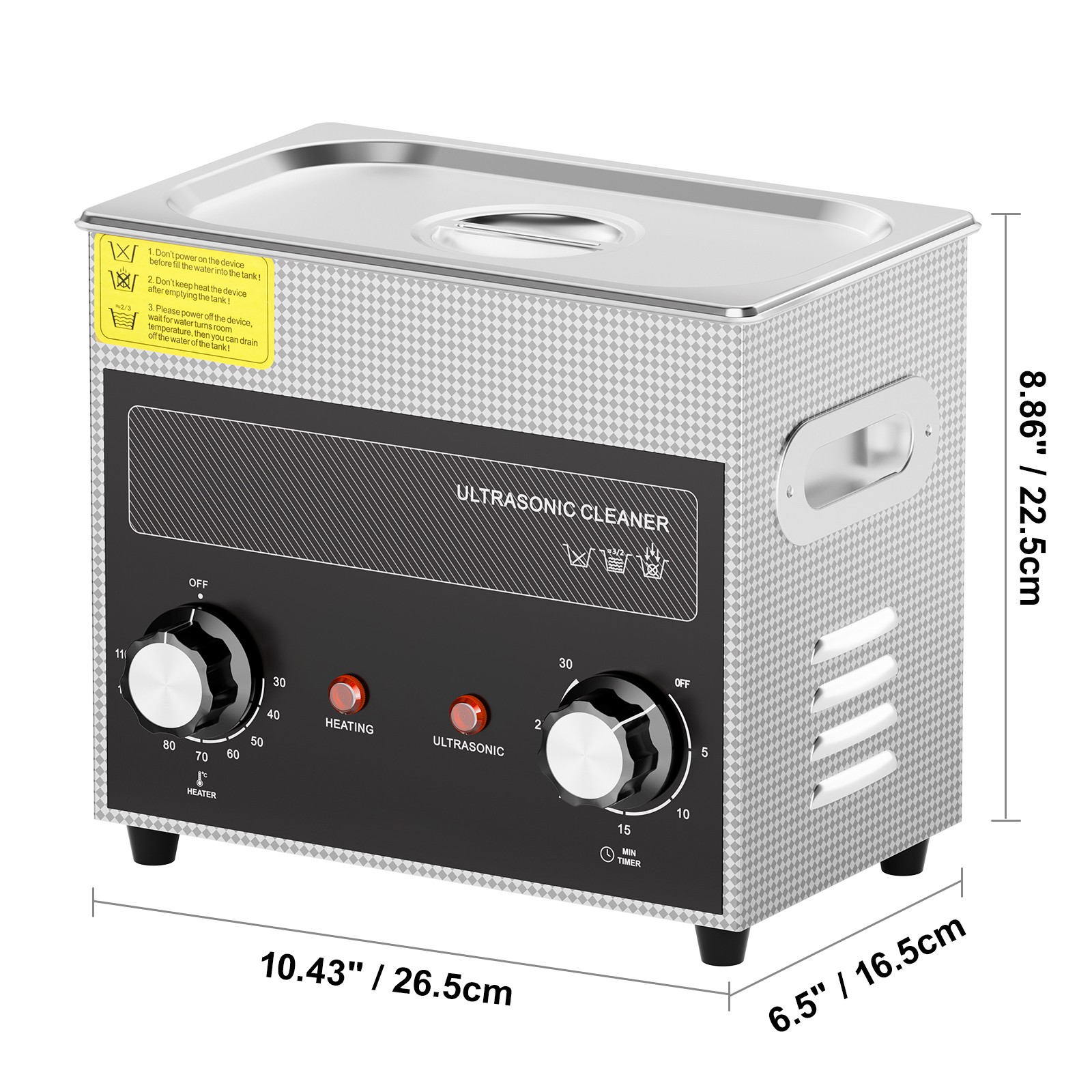VEVOR 3L Ultrasonic Cleaner with Heater Timer & Basket Digital Sonic Machine