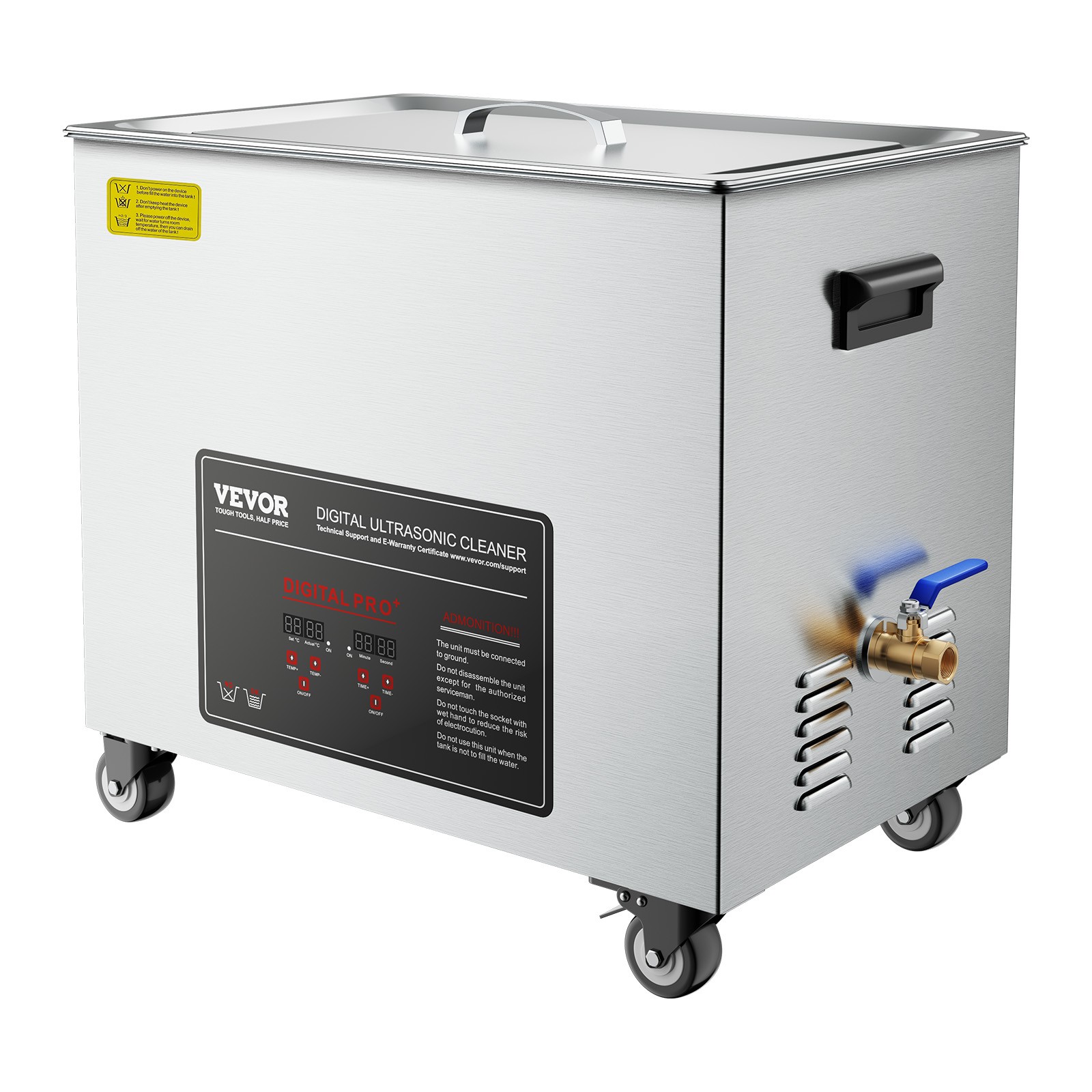 VEVOR 50L Ultrasonic Cleaner Machine with Cleaning Basket & Digital Display 840W
