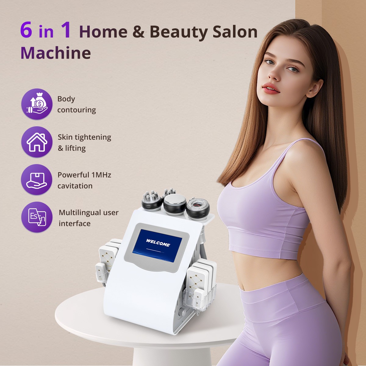 6 in 1 Beauty Machine Multifunction Facial Care Whole Body Massage Ideal Gift US
