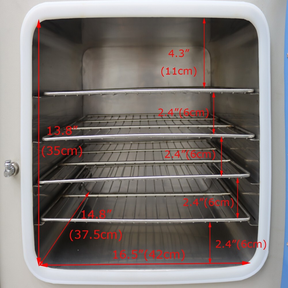 4 Shelves 1.9 Cu ft Vacuum Drying Oven Lab Electric Heating Cabinet 110V 1400W