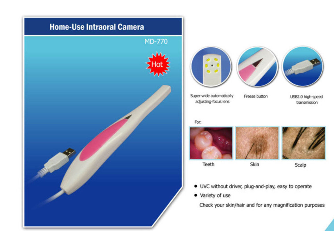 Dental 1.3 Mega Pixels USB 1/4″ CMOS Mini Intraoral Oral Camera 6pcs White LEDs