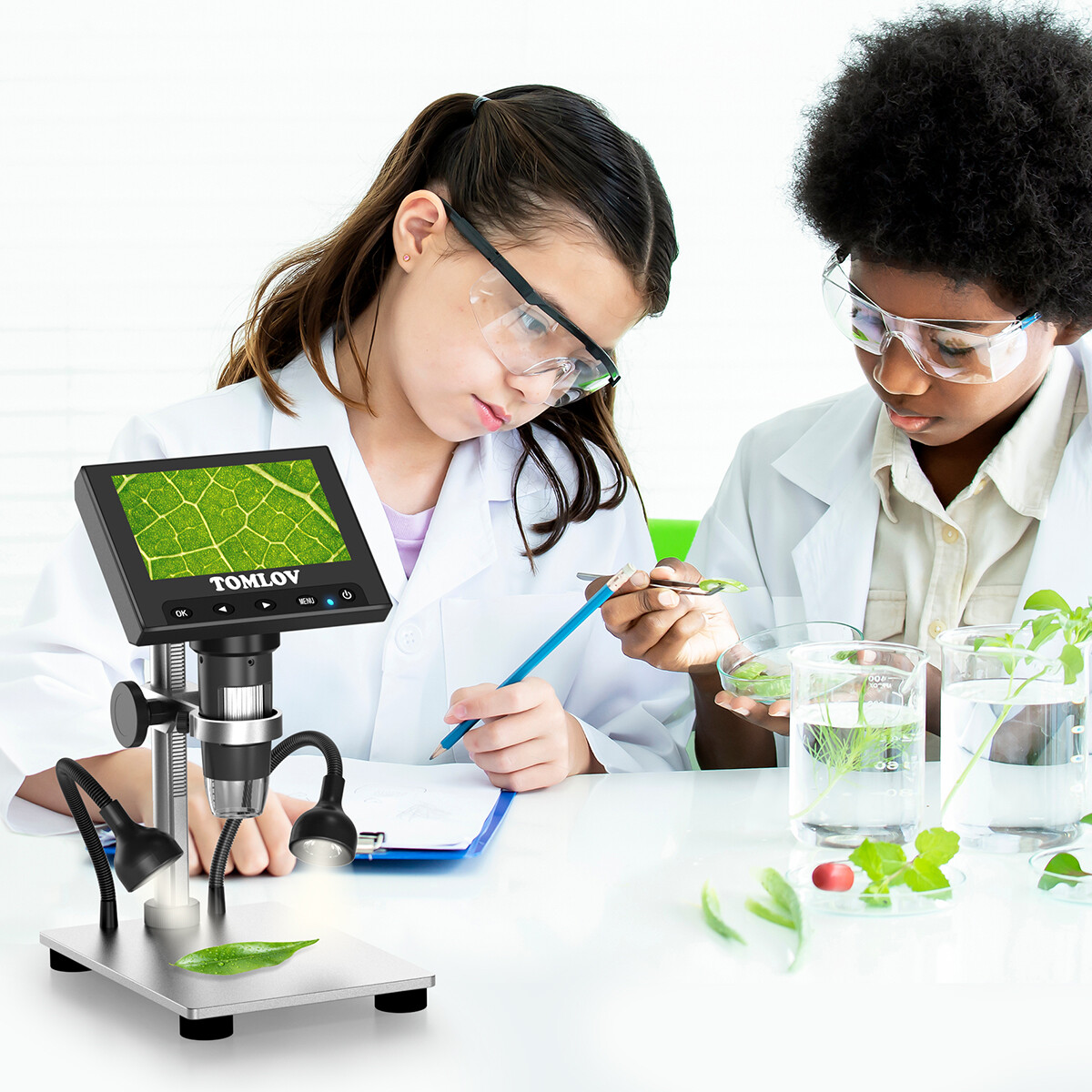 TOMLOV 1000X Digital Microscope Camera 4.3″ LCD Coin magnifier solder workbench