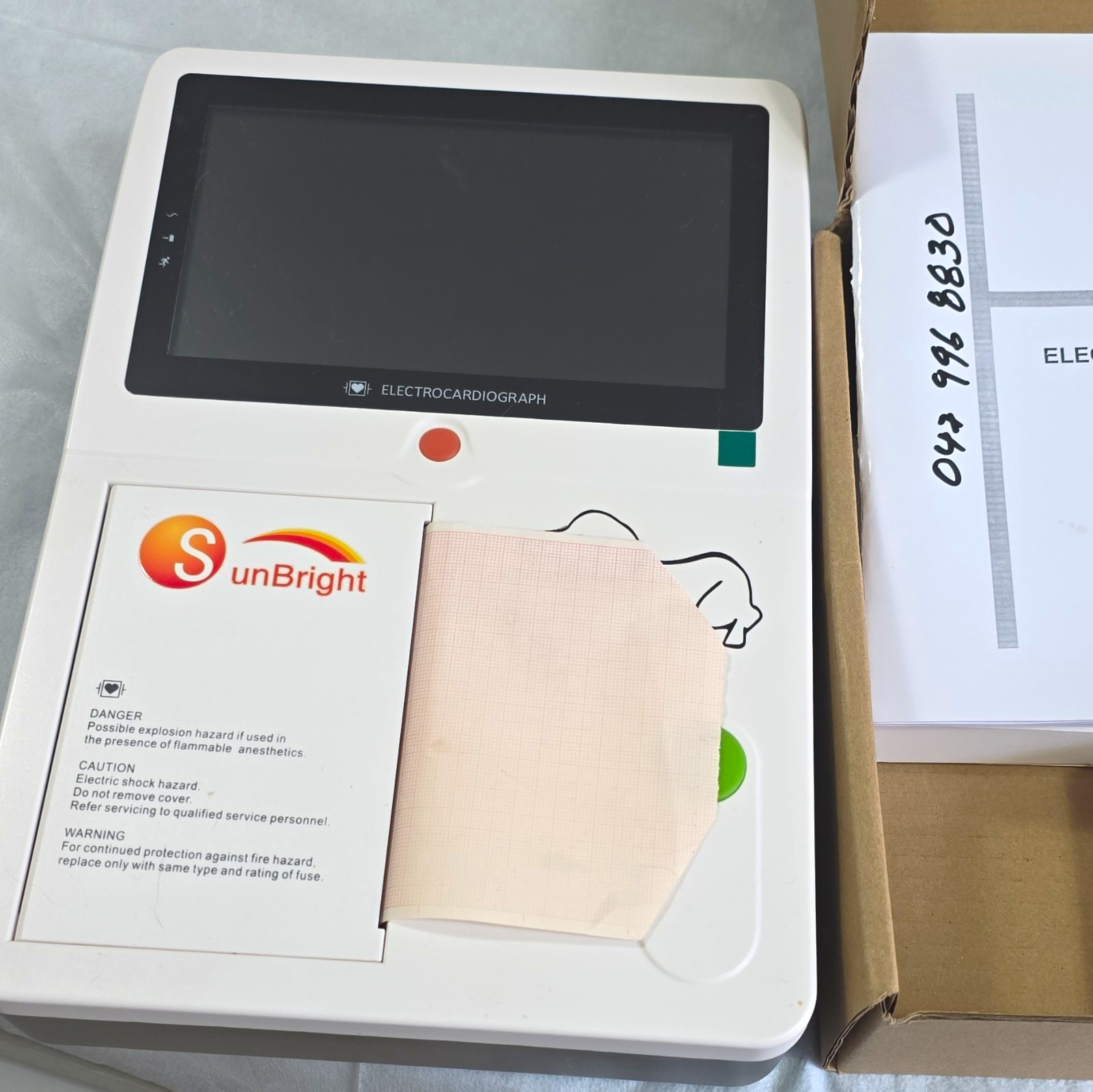 SunBright 110X2 Veterinary ECG/EKG Electrocardiograph w/ Printer