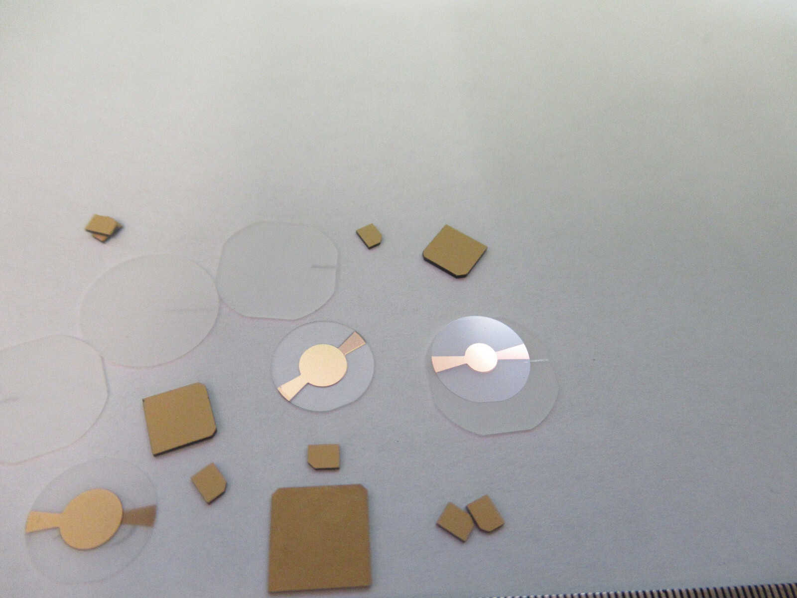 LOT BLANKS PIEZOELECTRIC QUARTZ CRYSTAL X-Y-CUT GOLD COATED PIEZO SENSOR AL-B-11