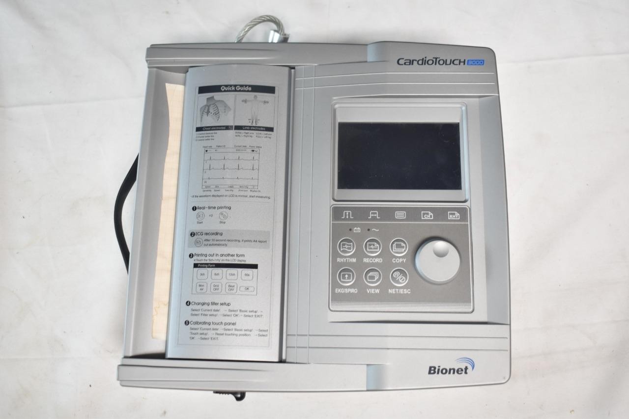 Bionet Cardiotouch 3000 Interpretive 12 Channel Resting ECG w Color LCD WORKS!