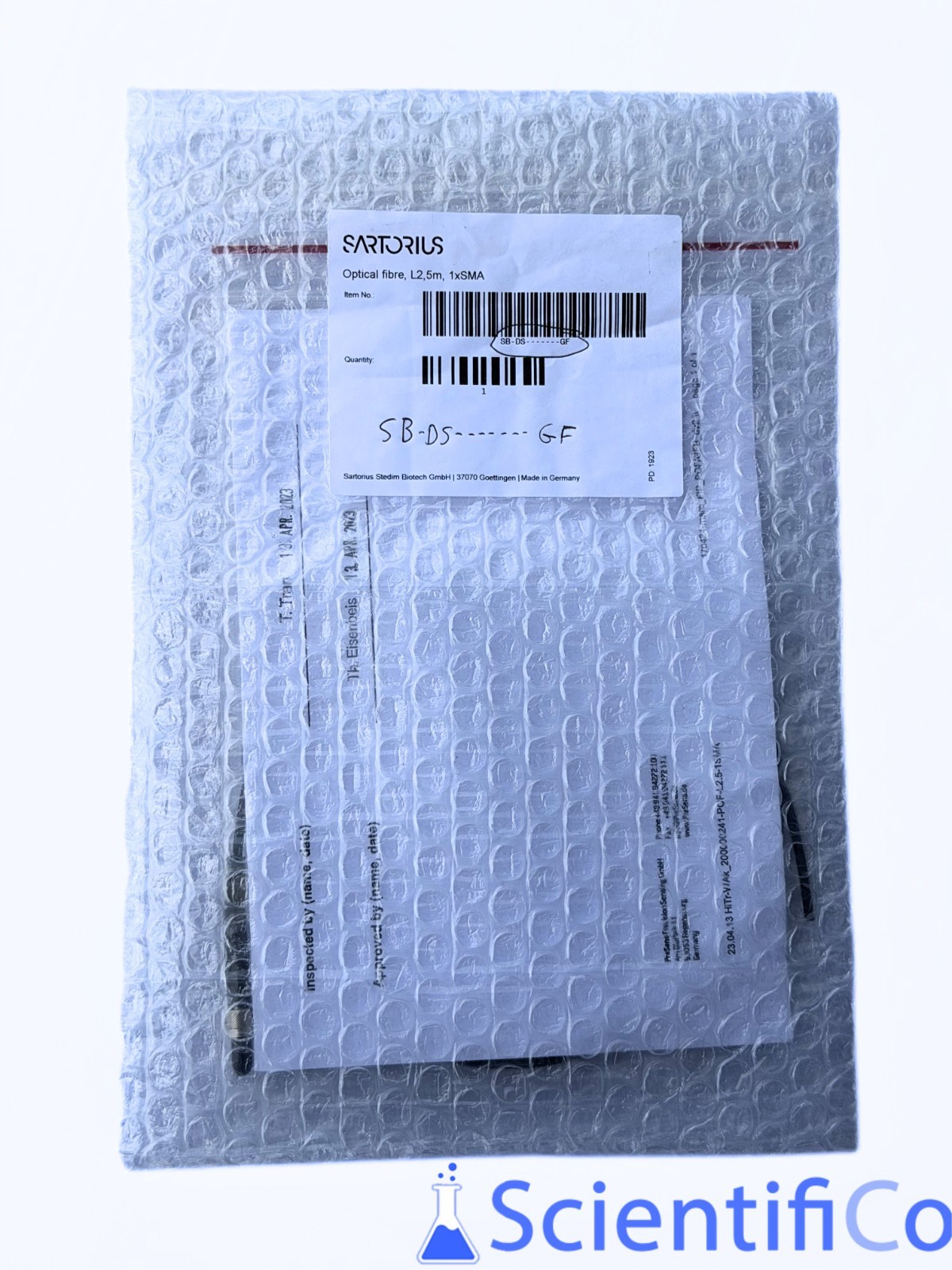 Sartorius Optical Fiber Cable L2.5m 1xSMA SB-DS-GF OEM Germany New Old Stock