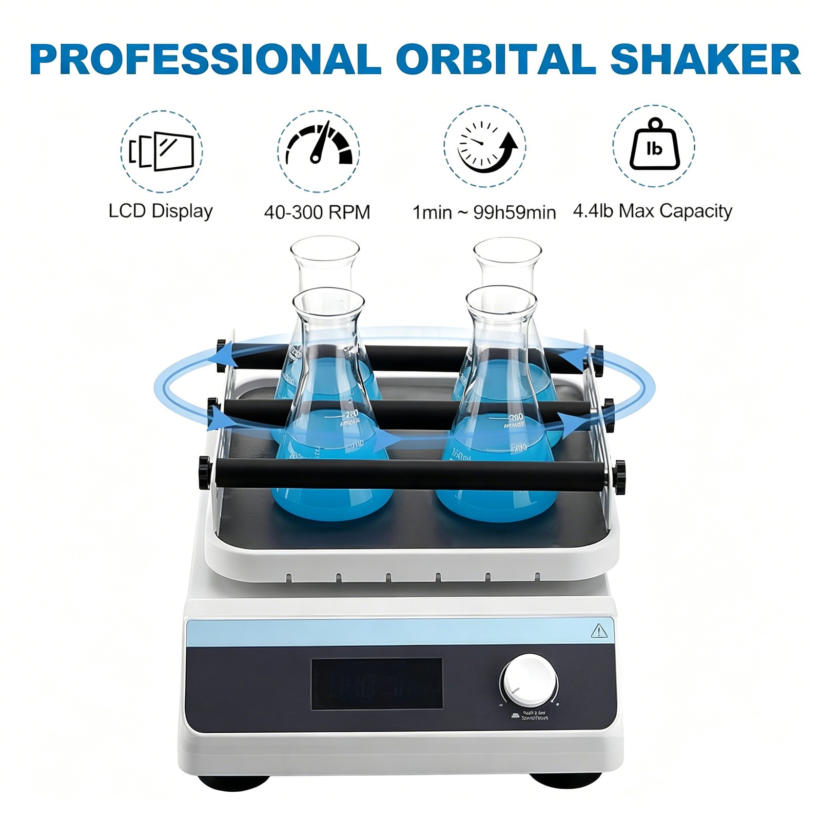 Digital Orbital Shaker, 40-300 RPM Lab Shaker with Timer Lab Shaker Platform US