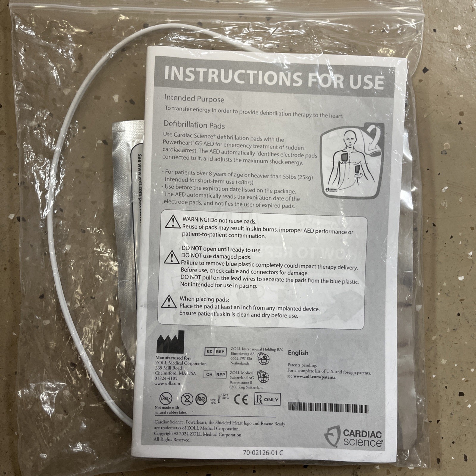 Cardiac Science XELAED001C Powerheart G5 Adult Intellisense Pads – Exp 8/28/26