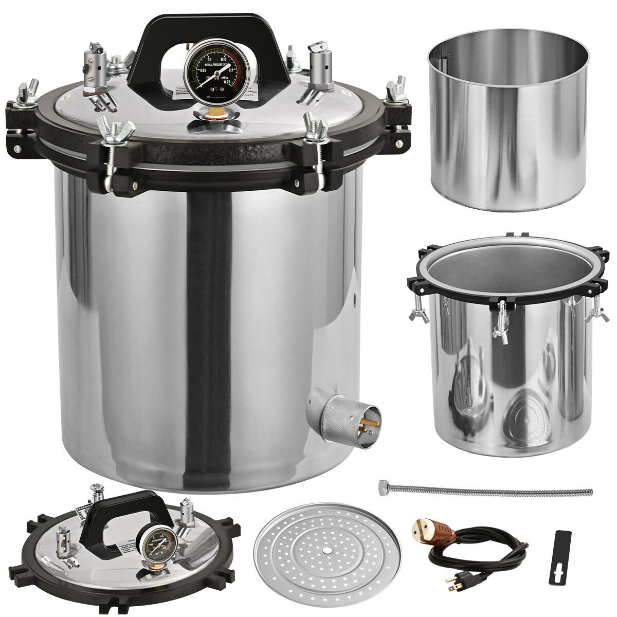 18L Stainless Steel Steam Autoclave Sterilizer Dental Pressure Sterilization