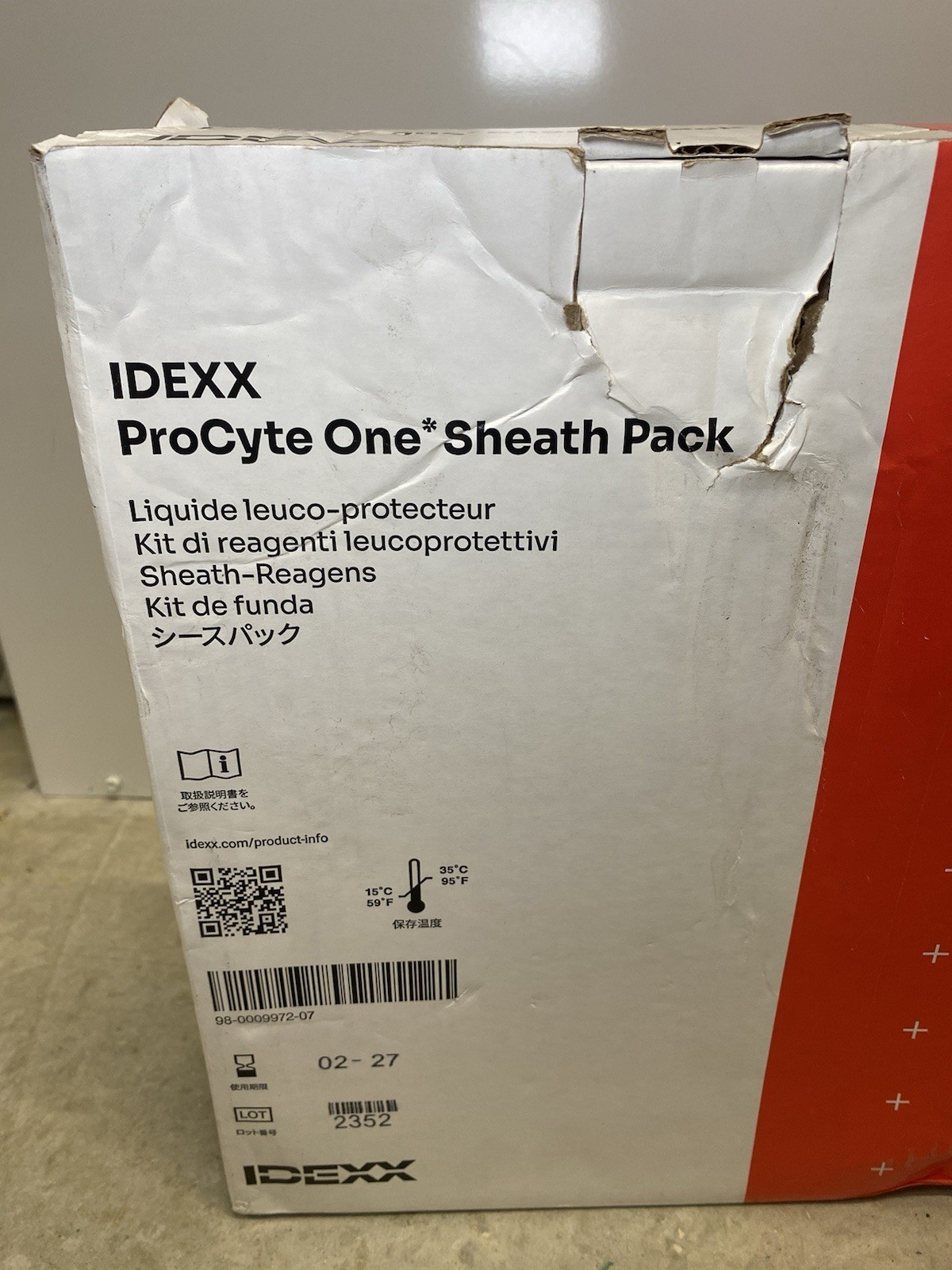 IDEXX ProCyte One Sheath Pack 1.5L – Exp 02-2027 – Sealed