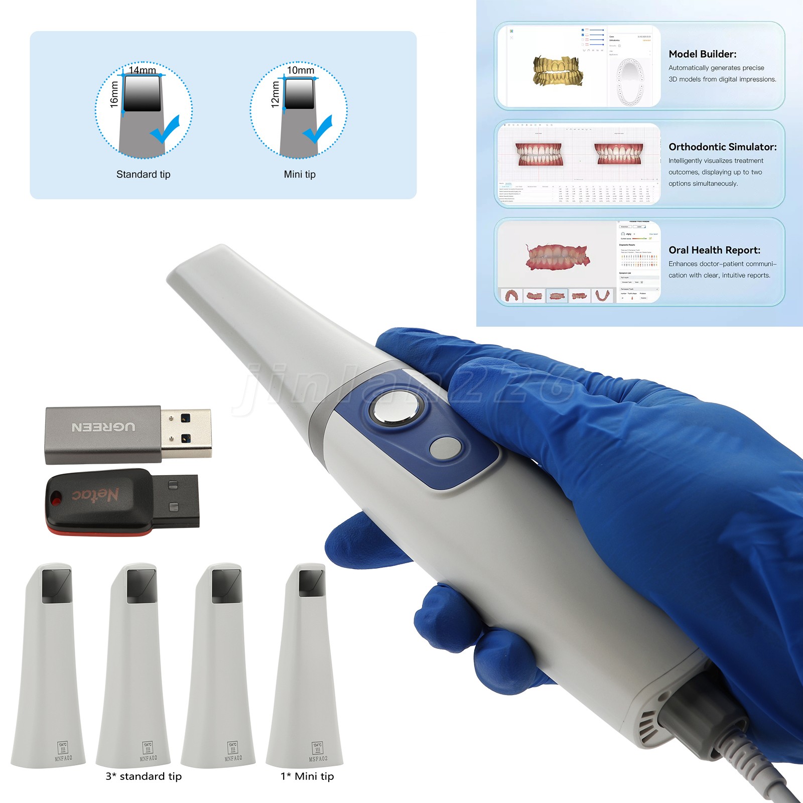 Woodpeck Style Dental X Ray Imaging System RVG Digital X-Ray Sensor Size 1.5