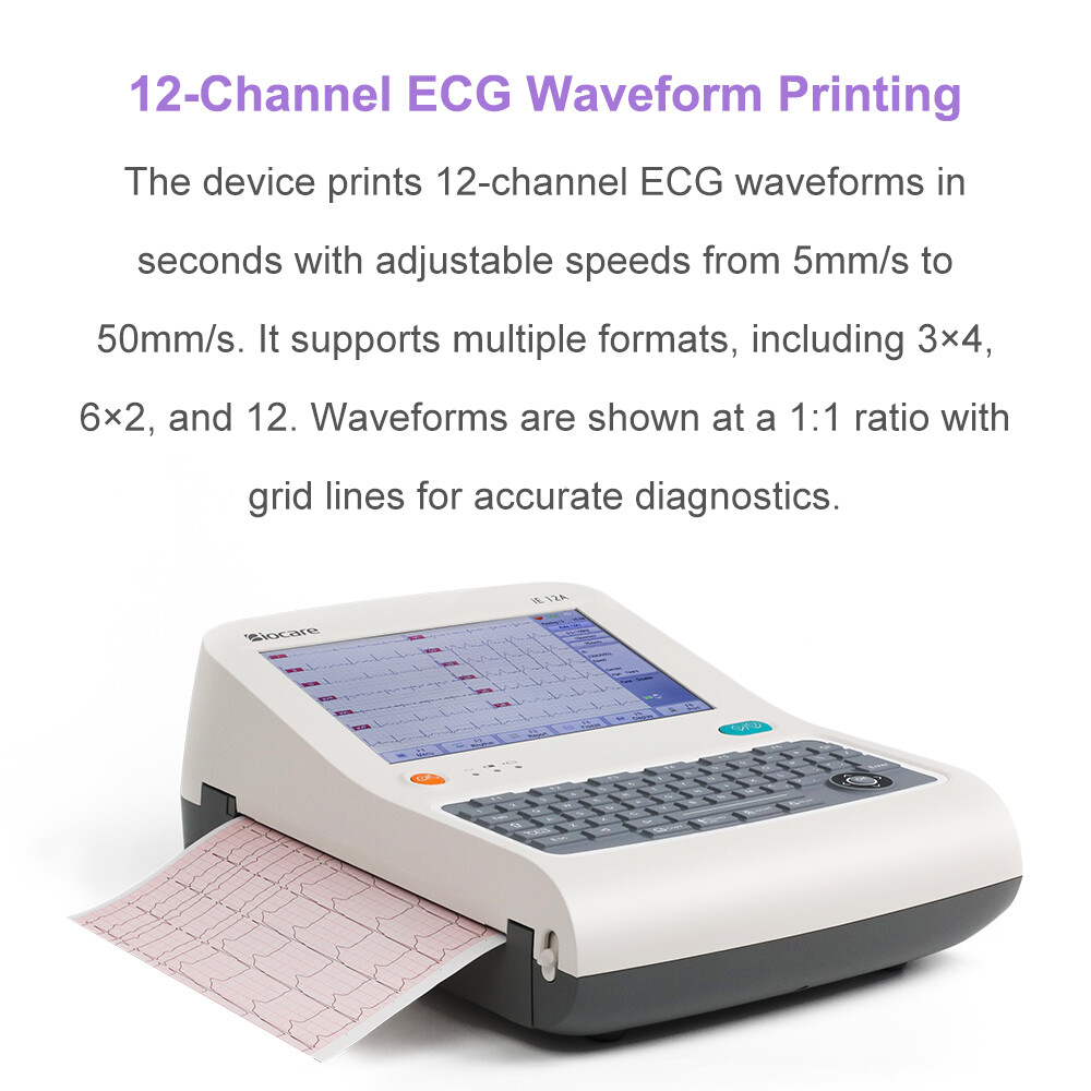 12 lead ECG Machine with Interpretation VCG Acquisition and 12 channel ECG Paper