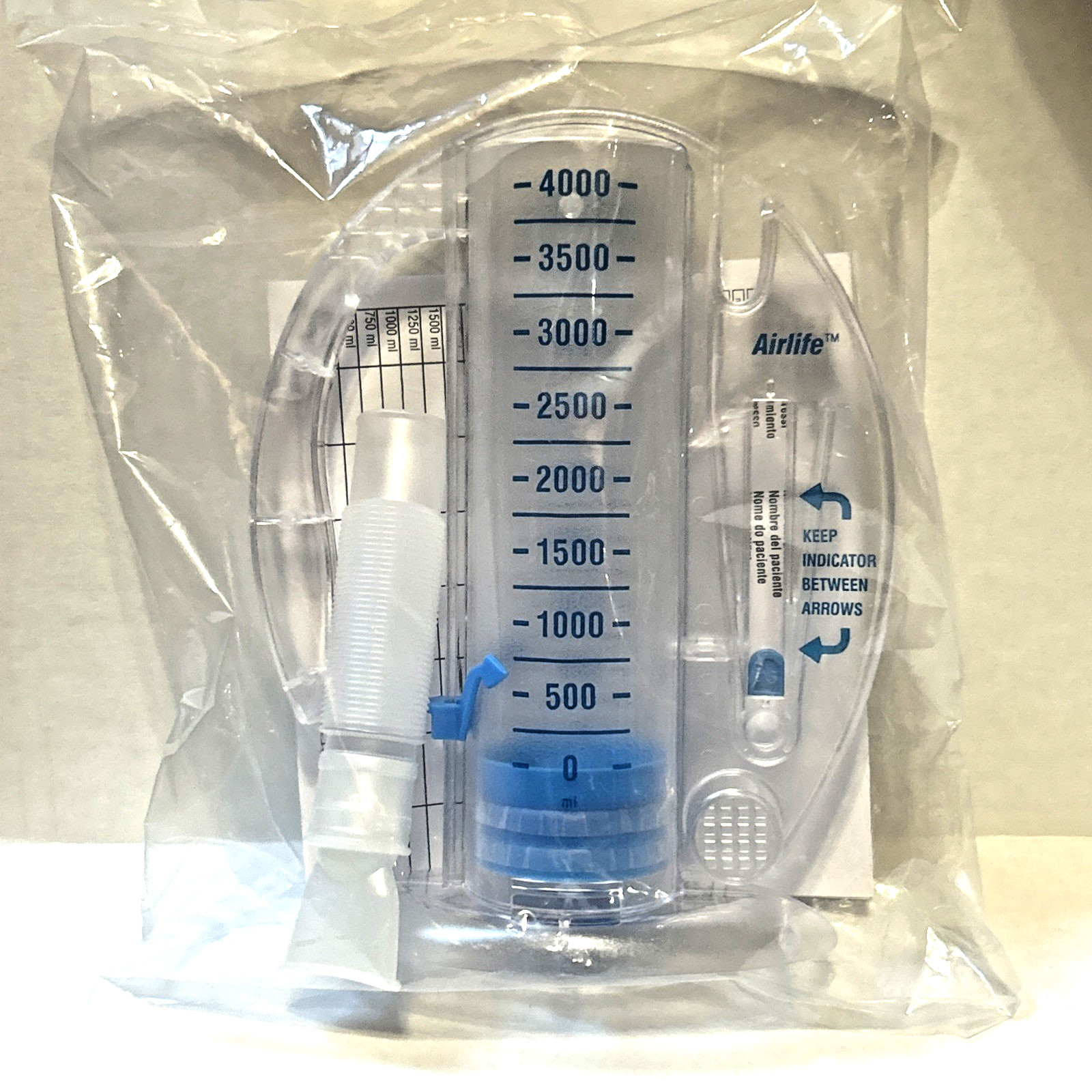 AirLife Volumetric Incentive Spirometer with One-Way Valve – 4000ml