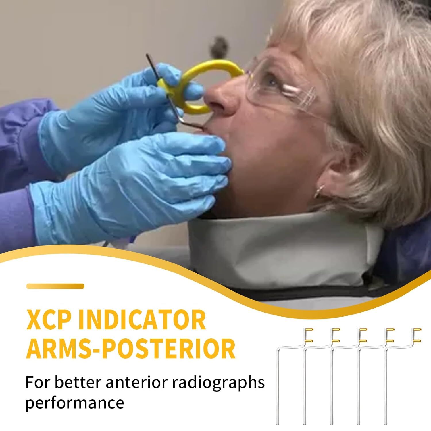 5x Dental XCP Posterior Indicator Arms X-Ray Sensor Holder BAI Style Yellow USA