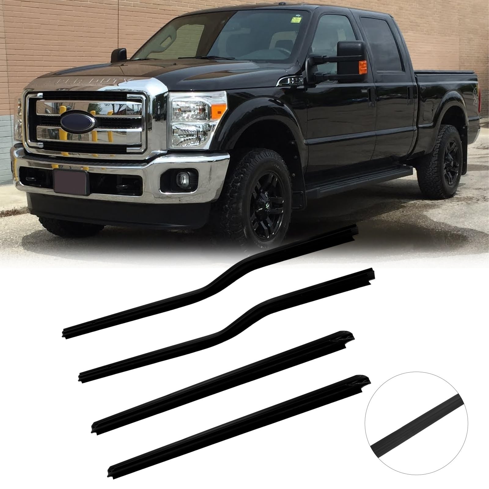Chrome Window Molding Trim 4PCS Ford F250-F550 SuperDuty CrewCab F81Z-2521453-AA