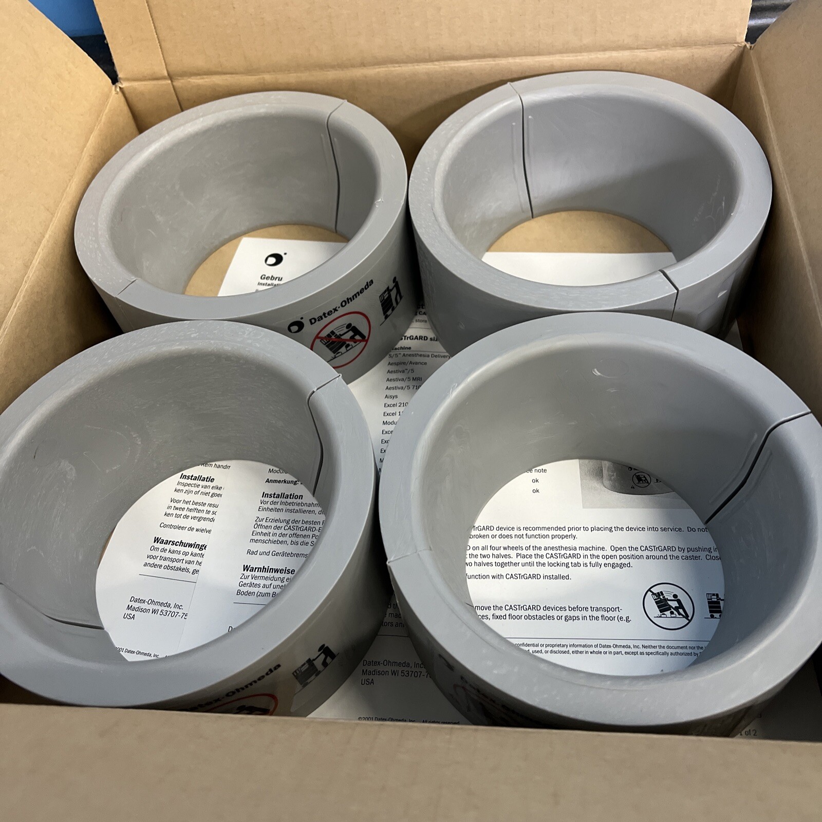 GE/Datex-Ohmeda CASTRGARD SET of 4 – Gray for 5” Caster PN: 1001-3269-000