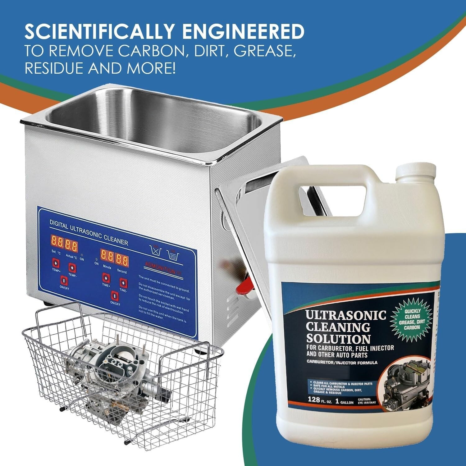 Concentrated Ultrasonic Cleaning Solution for Automotive Engine Care – 1 Quart