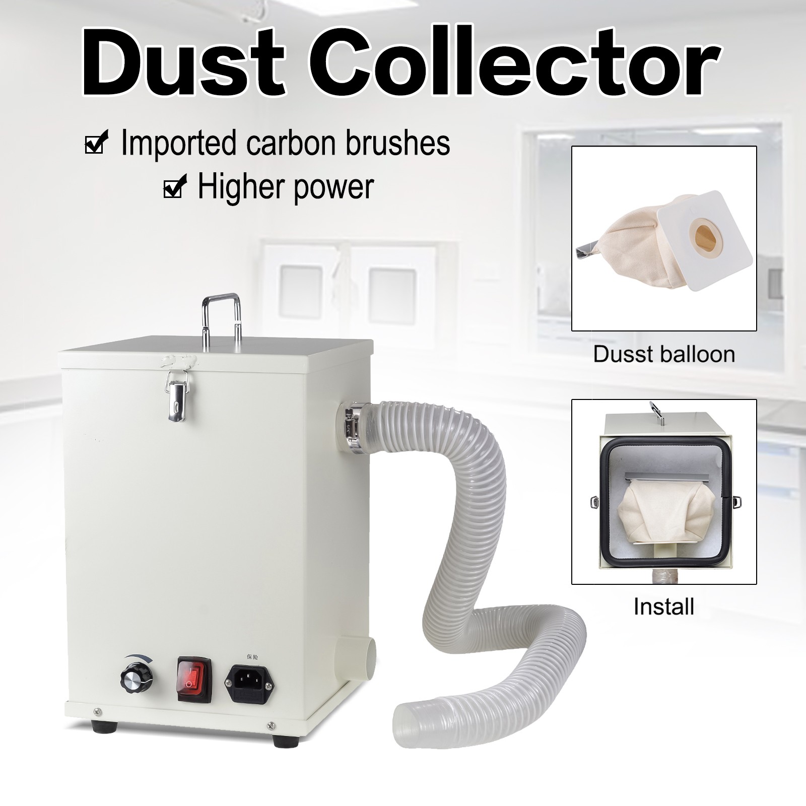 1000W Dental Single-Row Dust Collector Polishing Lathe 2800RPM Motor Cleaner CE