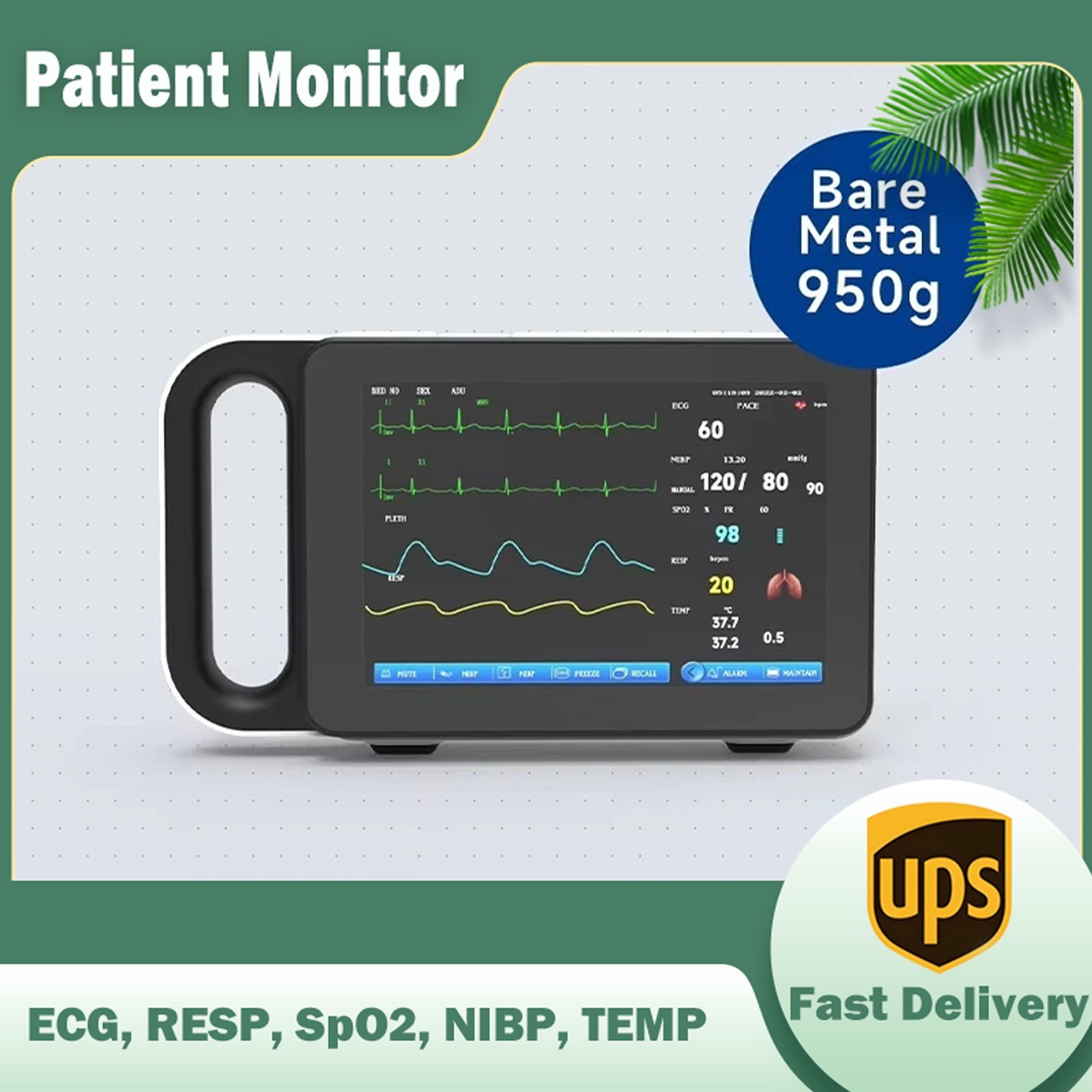 7″ multi parameter patient monitor