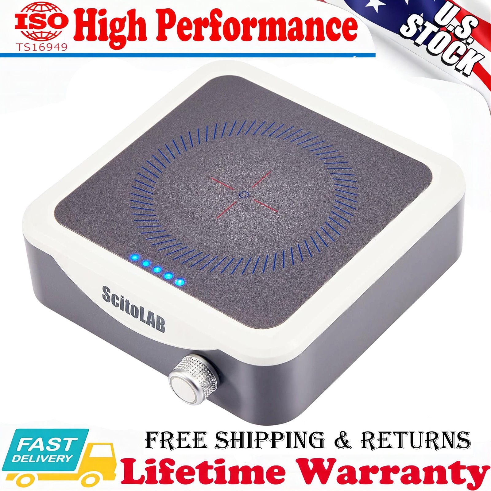 US Magnetic Stirrer Mixer 0-1600 RPM with Stir Bar Max 1000ml Stirring Capacity