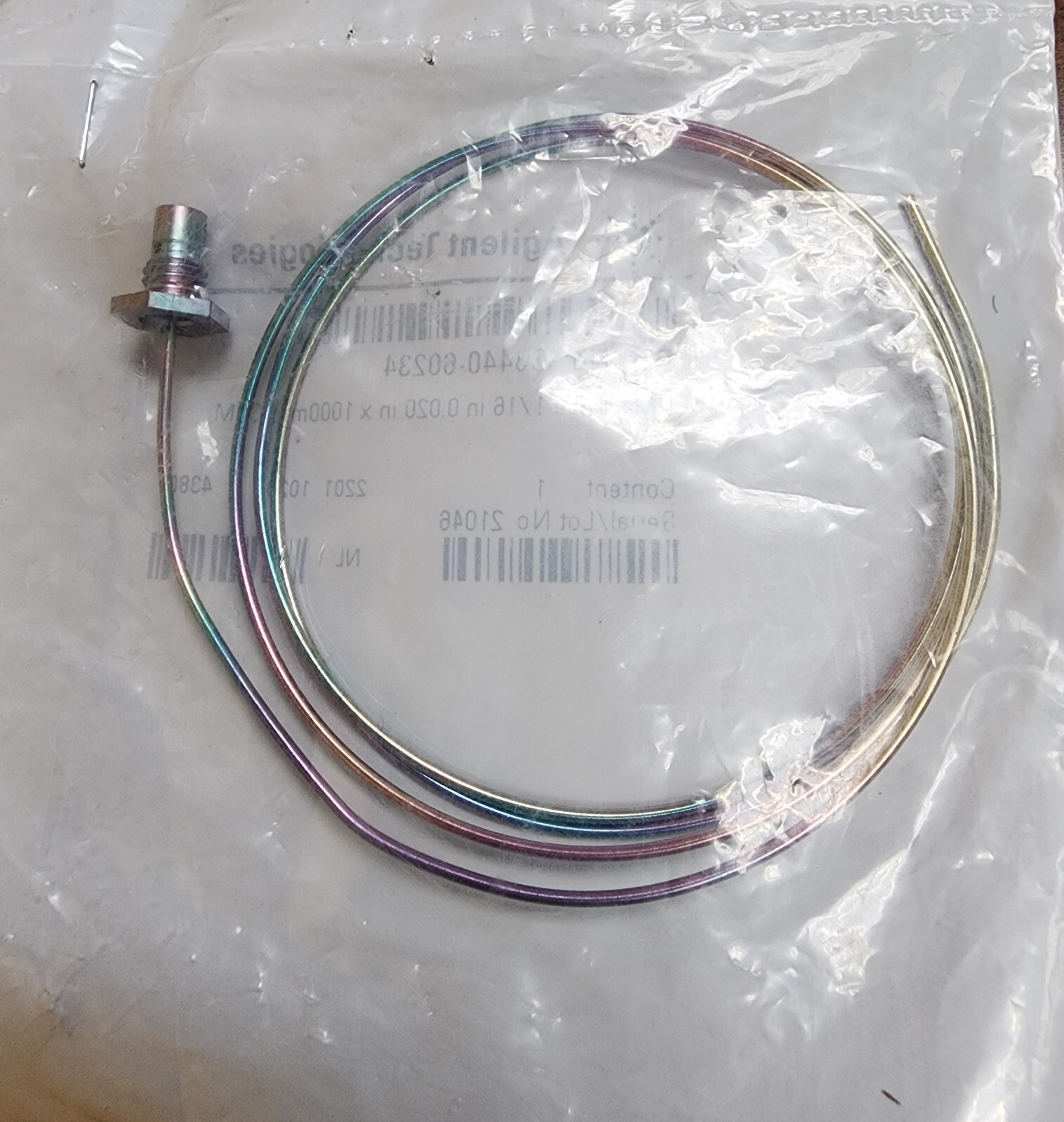 Agilent 3440-60234 Valve tubing, 1/16 in, 0.50 x 1000 mm, New