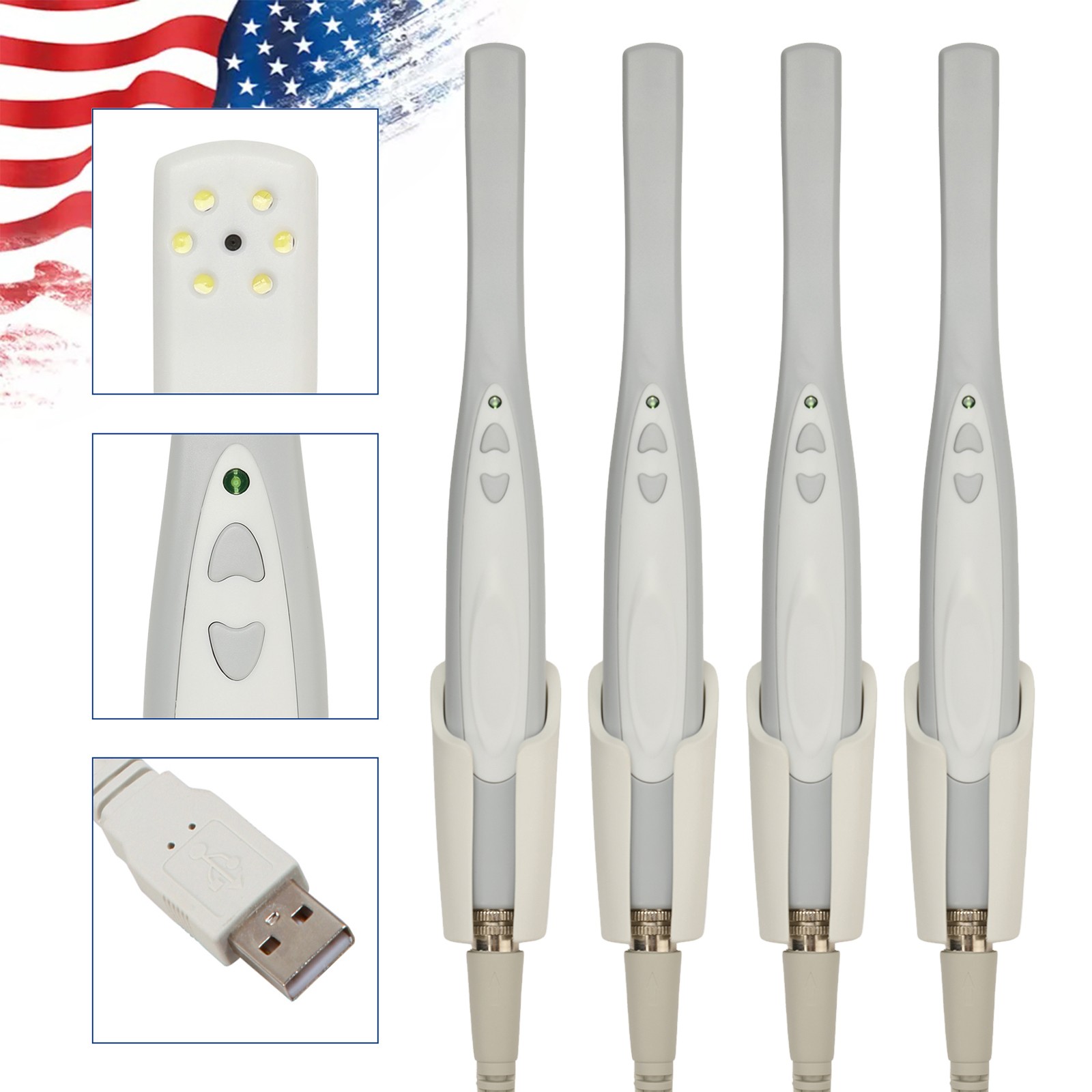 2 sets Dental USB Intraoral Camera Imaging Intra Oral Endoscope 6 LED Light