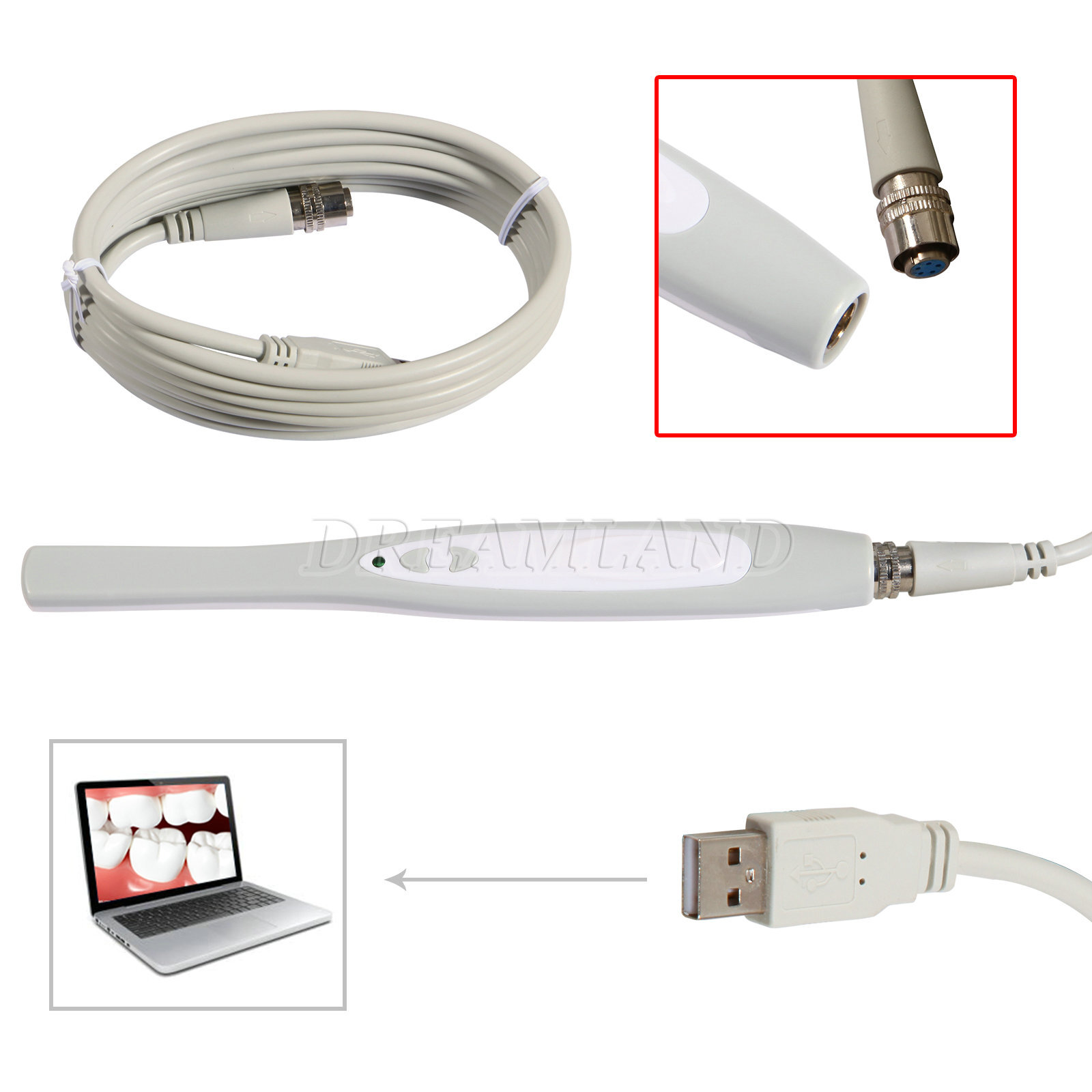 Dental Camera Scanner Intraoral Digital USB Imaging System Oral 6 LED Light -X