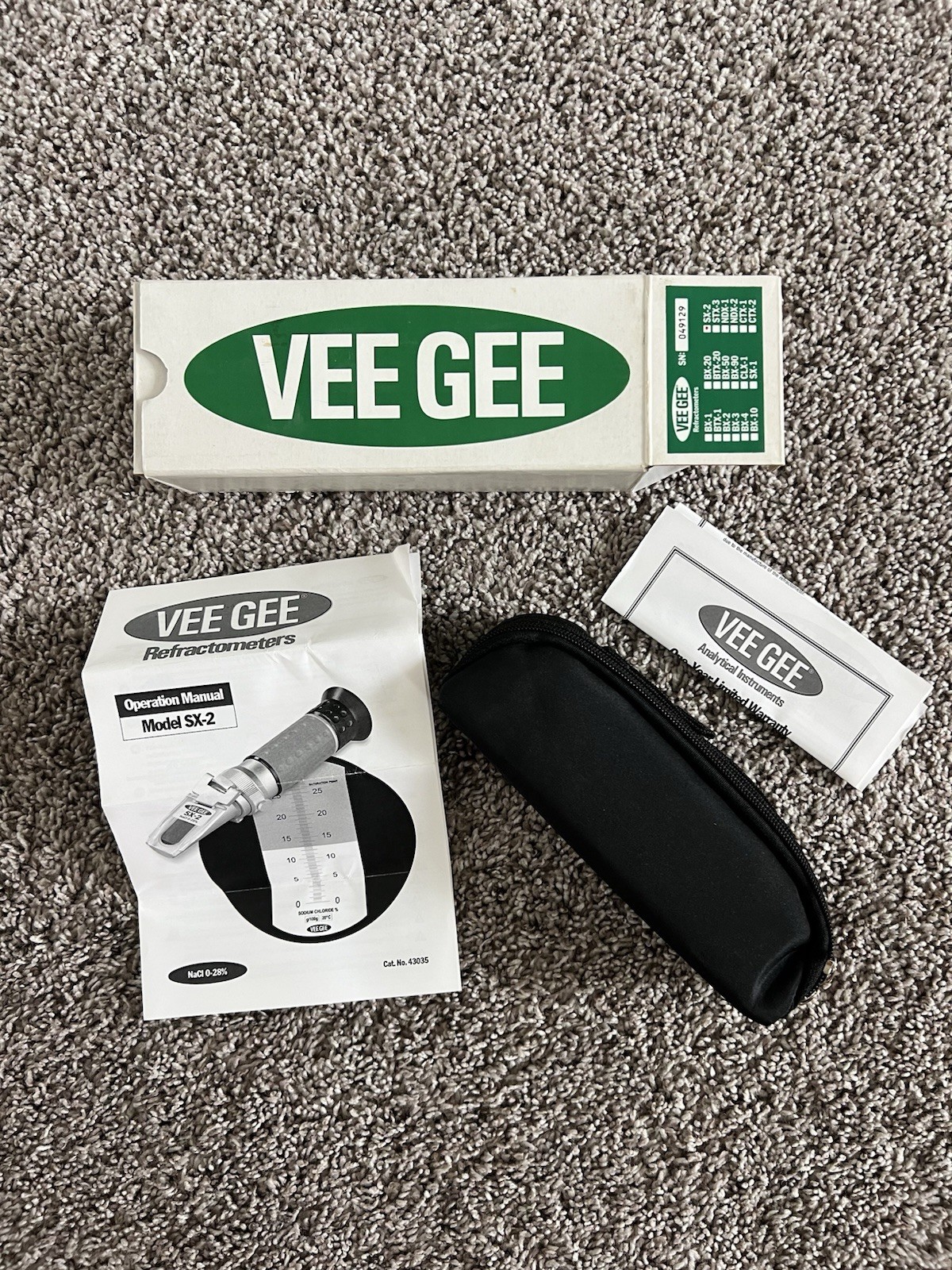 VEE GEE SX-2 Analog Refractometer NaCI 0-28% Cat No. 43035
