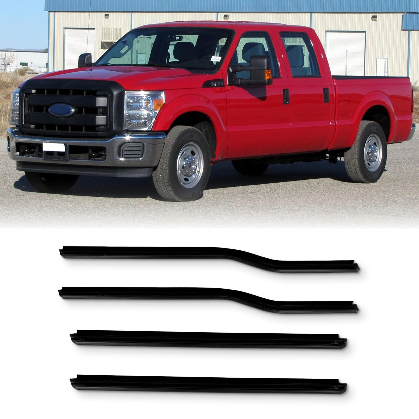 Chrome Window Molding Trim 4PCS Ford F250-F550 SuperDuty CrewCab F81Z-2521453-AA