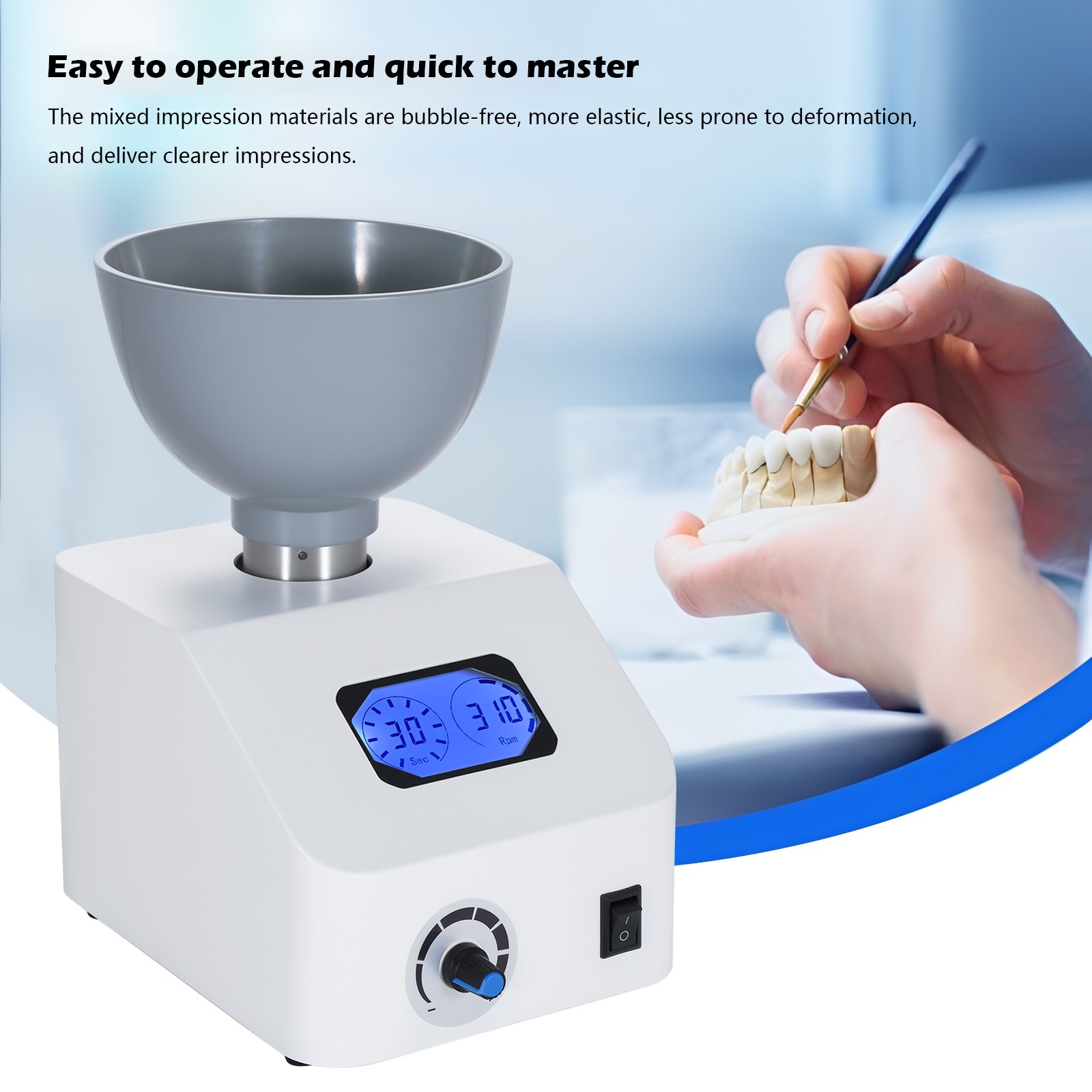 Alginate Mixer Die Stone Mixer Blender for Impression Material 0-300rpm Dental