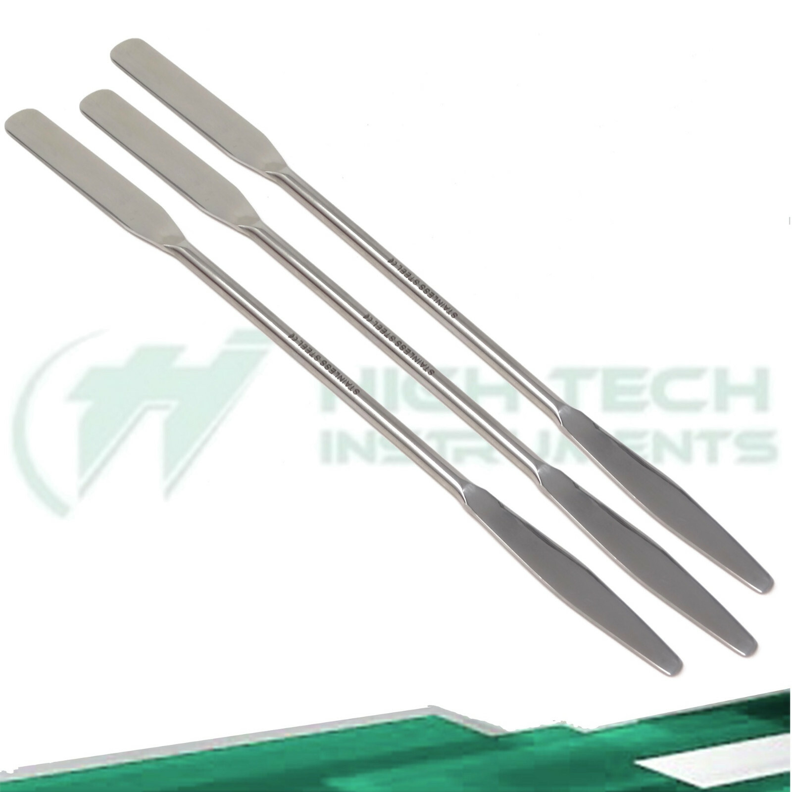 3 Stainless Steel Lab Spatula Micro Scoop Reagent Lab Sampling Mixing Spoon – 7″