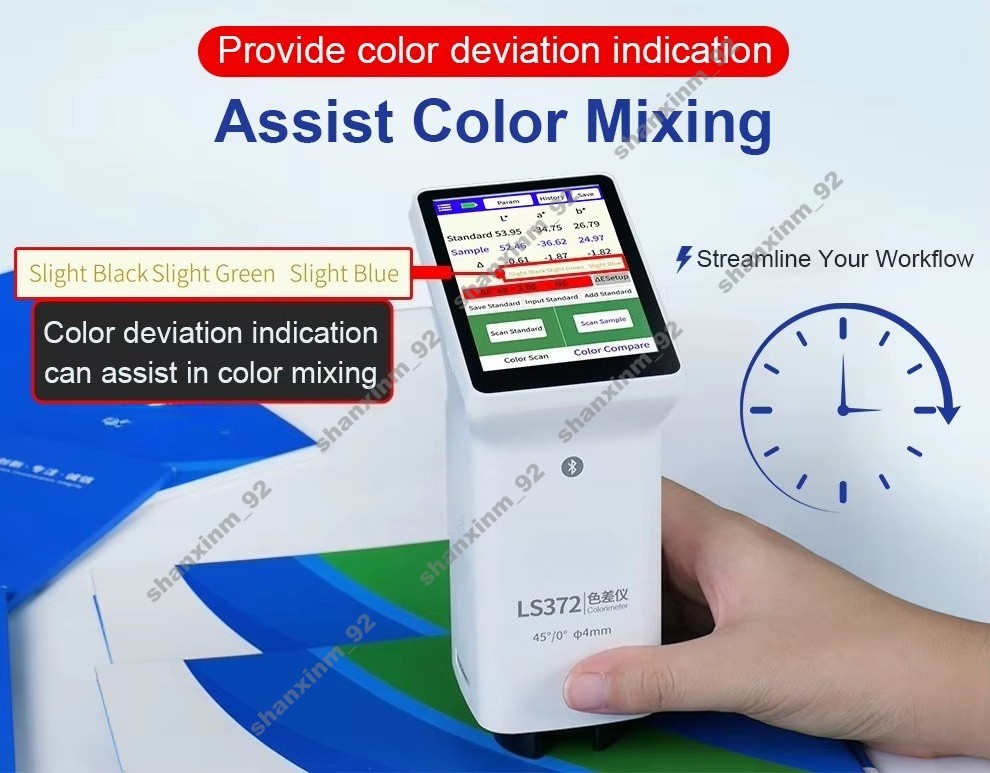 LS372 4mm Aperture Touch Screen Colorimeter APP Control CIE LAB Colorimeter