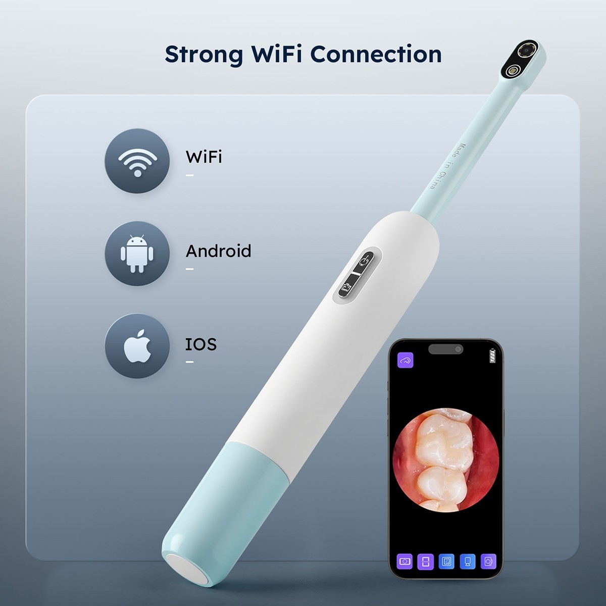 Dental Intraoral Camera WiFi Digital Imaging 1/4 CMOS Sensor 7 cold LEDs