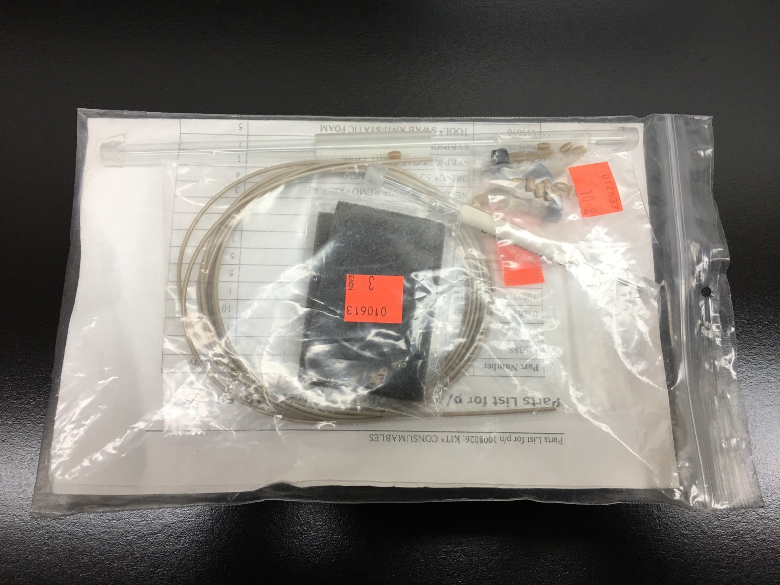 MDS SCIEX Consumables Kit PN D1000037358 Parts List 4000 QTRAP